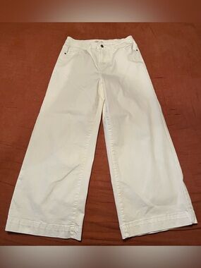 Oat New York White Wide-Leg High-Rise Jeans